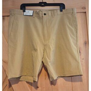 New! Castaway Nantucket Island Shorts Men 42 Tan 9" Ins Stretch Golf ACKformance
